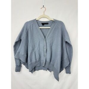 360 Cashmere 100% Cashmere Cropped Cardigan Sweater Gray Minimalist Cozy Sz S